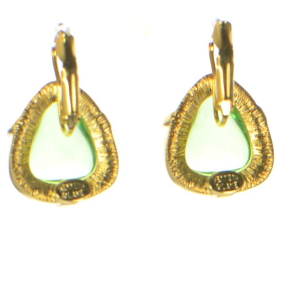 Kenneth Jay Lane KJL Gold-tone Resin Cabochon Earrings - Picture 3 of 5